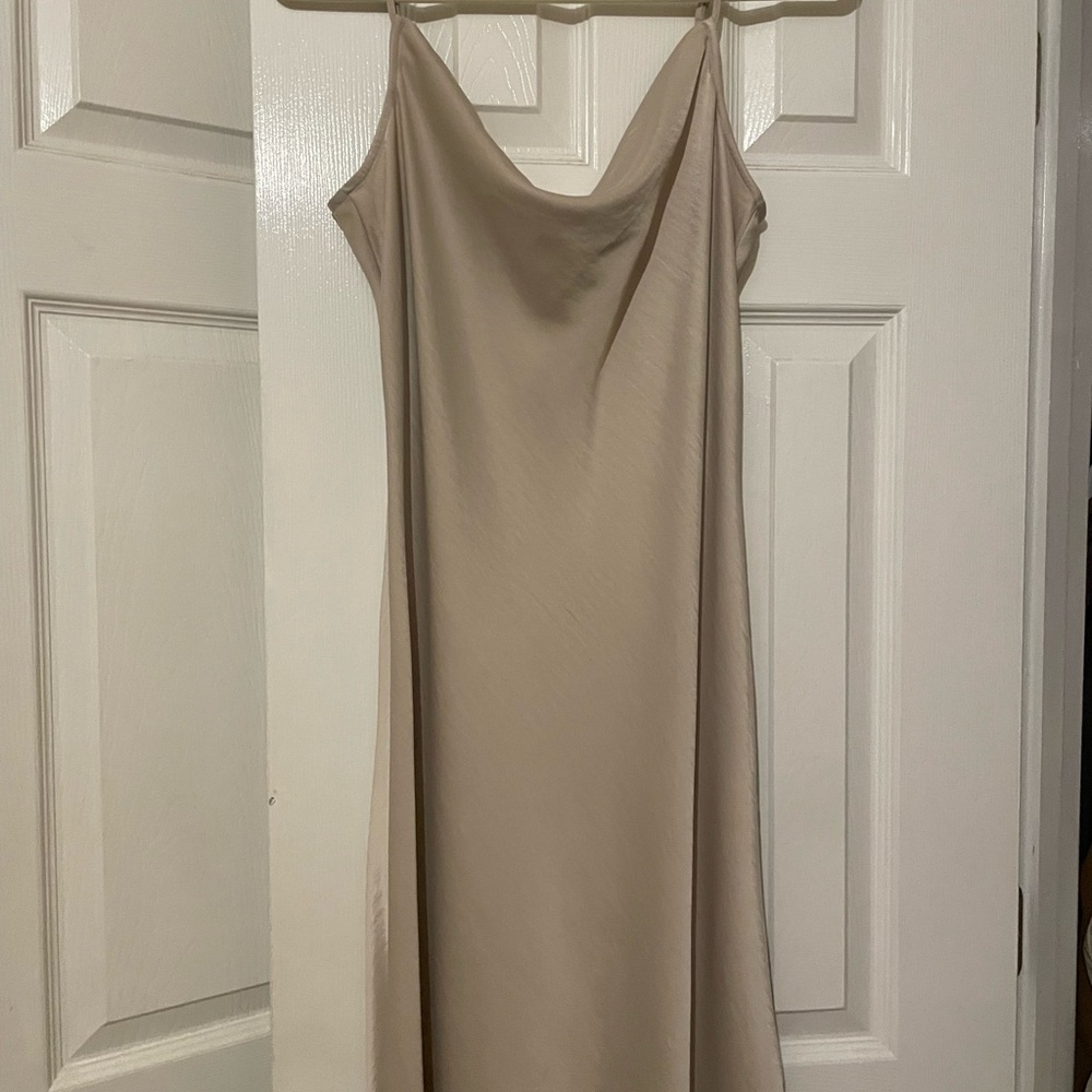 Loft Elegant Beige Slip Dress